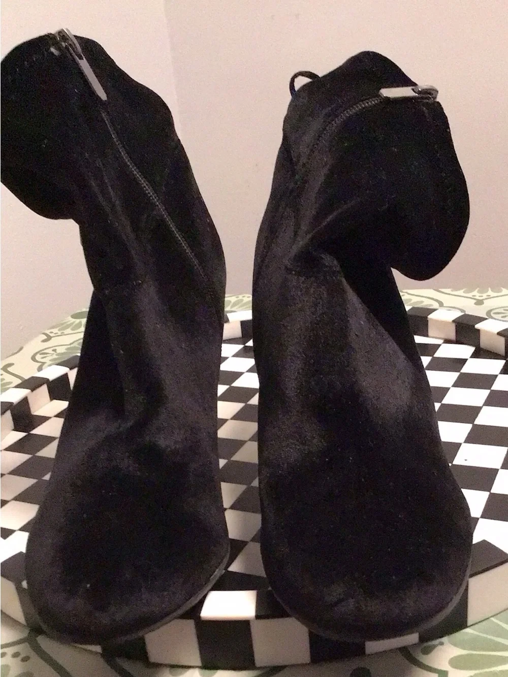 Lilly Edelman Women's Black Suede Ankle Boots with Block Heel
